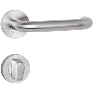 Hermat Türdrücker BASIC 01 aus Edelstahl, WC - Badezimmer Edelstahl matt