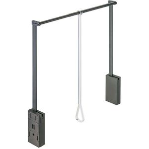 Häfele Garderobenlift mit integrierter Dämpfung für lichte Korpusbreite 560-950 mm Tragkraft 10 kg, weiß / 560-950 mm