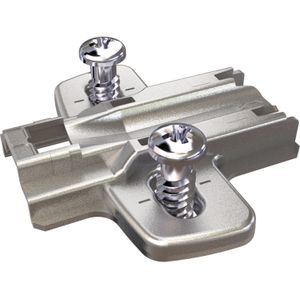 Hettich Kreuzmontageplatte Sensys 8099 mit vormontierten Direktbefestigungsschrauben, Distanz 0 mm