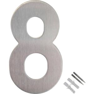 Gedotec Hausnummer aus Edelstahl Höhe 100 mm zum Aufschrauben, Ziffer 8