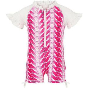 Snapper Rock UV-zwemkleding met rits en korte mouwen (Feathers) 74/80