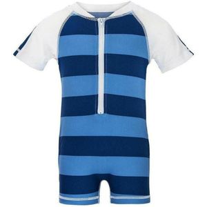 Snapper Rock UV-zwemkleding pakje met rits en korte mouwen (Stripe) 74/80