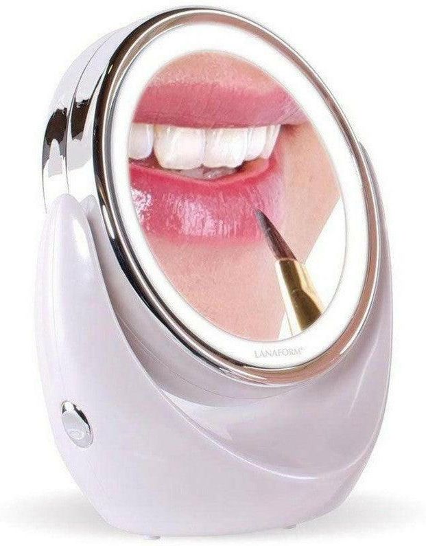 Lanaform - LED Mirror - Make Up Spiegel - Scheerspiegel - Dubbelzijdige Vergrootspiegel Met Verlichting - Kerstcadeau