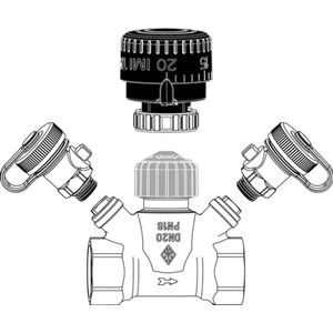 TA Strangregulierventil TA-Multi Set 1 DN 50, Handrad, 2x Entleerung, Rotguss, 5850-08.500