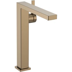 Hansgrohe HG Tecturis E Einhebel-Waschtischmischer 240 Fine CoolStart für Aufsatzwaschtische mit Push-Open Ablaufgarnitur Brushed Bronze, 73073140