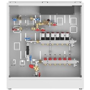 Danfoss UnoFloor Metering mit Icon 230V 12 HK, links + TW-Zähler-Einbaustrecken, 088X4112