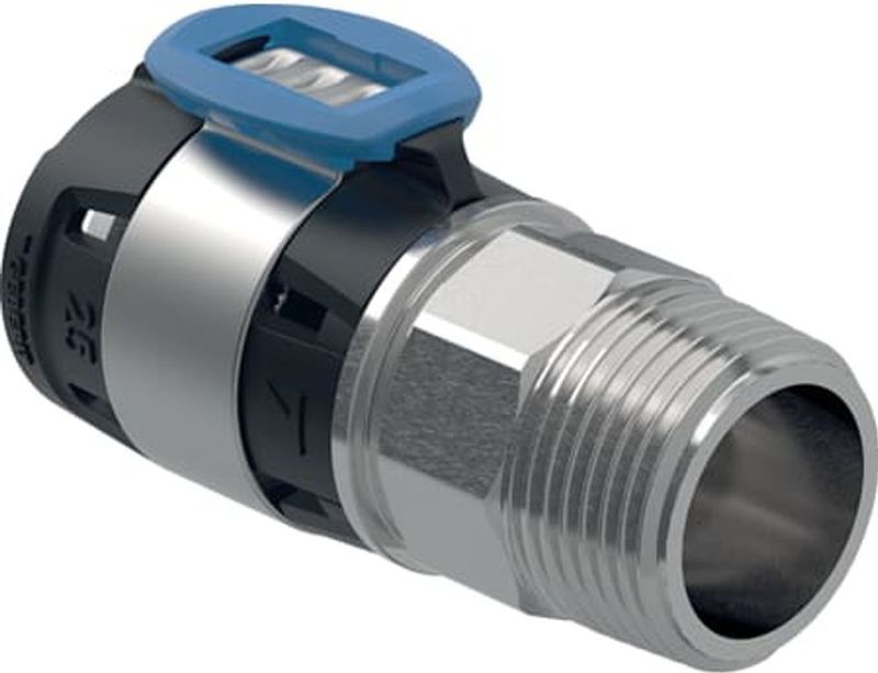 Geberit FlowFit Übergang mit Außengewinde, Edelstahl,  DN 25, 619.702.00.1