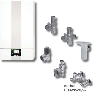 Wolf Paket Brennwerttherme CGB-2-24 BM-2, Aufputz, 8615010F11