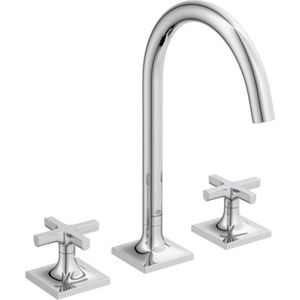 Ideal Standard Waschtischarmatur Joy Neo o.Ablgarn. Ausld.168mm Kreuzgriffe Chrom, BD145AA