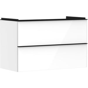 hansgrohe Xelu Q Waschtischunterschrank Weiß Hochglanz 980/475 mit 2 Schubkästen für Waschtisch, 54031670