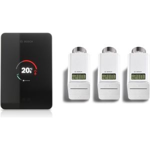 Bosch smarter WLAN-Regler EasyControl Set mit 3 Funk-Thermostaten, schwarz, 7736701394