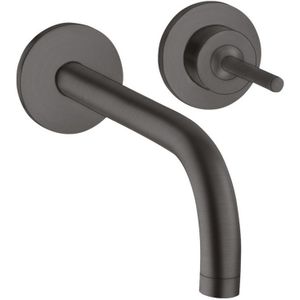 AXOR Uno Einhebel-Waschtischmischer Unterputz für Wandmontage mit Auslauf 165 mm und Rosetten Brushed Black Chrome, 38113340