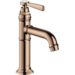 AXOR Montreux Einhebel-Waschtischmischer 100 mit Hebelgriff und Ablaufgarnitur Polished Red Gold, 16516300