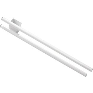 Stelrad-Handtuchhalter gerade für Heizkörper für Typ 22, Länge 400 mm, für alle Novello, Planar, Reno und Vertex-Serien, Doppelarm, weiß pulverbeschichtet, T11602204