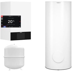 Viessmann Paket Gas-Brennwerttherme Vitodens 300-W 25,0 kW mit Speicher 300 L Vitocell 100-W CVAB und Zubehör, B3HF019