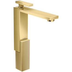 AXOR Edge Einhebel-Waschtischmischer 280 für Aufsatzwaschtische mit Push-Open Ablaufgarnitur - Diamantschliff Polished Gold Optic, 46031990