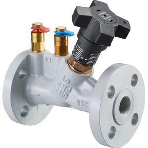 OVENTROP Strangregulierventil HydroControl VFC mit Flanschen PN 16 gebohrt nach ANSI Class 150 DN 40 - 1 1/2, mit zwei montierten Classic Messventilen, Grauguss, 1062949