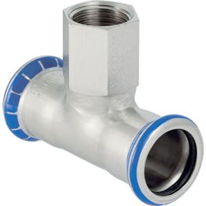 Geberit Mapress Edelstahl T-Stück mit Innengewinde,  DN 40 / 25 / 40,  dø 42 mm, 31318