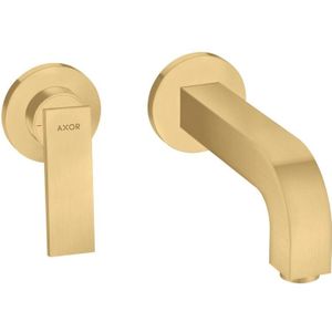 AXOR Citterio Einhebel-Waschtischmischer Unterputz für Wandmontage mit Hebelgriff, Auslauf 220 mm und Rosetten Brushed Gold Optic, 39121250