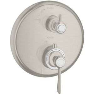 AXOR Montreux Thermostat Unterputz mit Hebelgriff und Absperrventil Edelstahl Optic, 16801800