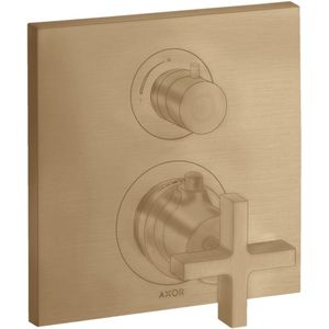 AXOR Citterio Thermostat Unterputz mit Absperrventil und Kreuzgriff Brushed Bronze, 39705140