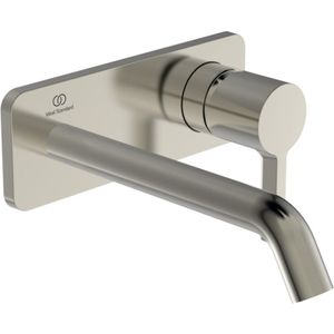 Ideal Standard Wand-Waschtischarmatur JOY, BS2, eckige Rosette, Ausld.180mm,Silver Storm, A7380GN