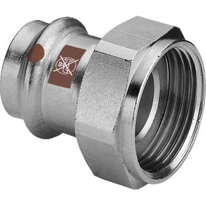 Viega Temponox-Anschlussverschraubung, d 15mm, G 1/2 Messing vernickelt, Stahl nichtrostend Modell 1763, 811280