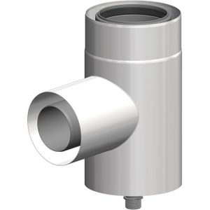 ATEC Anschlussbogen m.Zuluftansaugung DN11 DN110/160 (80/125) Edelstahl weiß, 713702