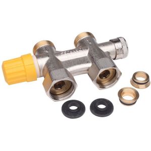Danfoss Anschlussarmatur VHS-UN Heizkörper G 3/4, Durchgang, vernickelt, 013G4744