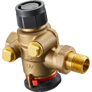 OVENTROP Druckunabhängiges Regelventil Cocon QTZ mit Verschraubung und Innengewinde PN 25 DN 20, R 3/4 x Rp 3/4, 250-1800 l/h, ohne Messventile, EZB Messing, 1143606