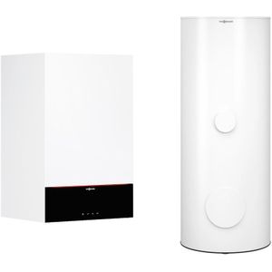 Viessmann Paket Gas-Heizgerät Vitodens 200-W 11,0 kW, Typ B2HF, 3,5-Zoll-Display + Speicher 300 L Vitocell 100-W CVBC, Z019648