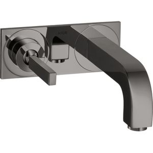 AXOR Citterio Einhebel-Waschtischmischer Unterputz für Wandmontage mit Pingriff, Auslauf 160 mm und Platte Polished Black Chrome, 39112330