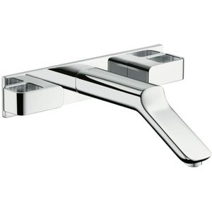AXOR Urquiola 3-Loch Waschtischarmatur Unterputz für Wandmontage mit Auslauf 228 mm Brushed Nickel, 11043820