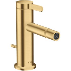 AXOR One Einhebel-Bidetmischer mit Zugstangen-Ablaufgarnitur Brushed Gold Optic, 48210250
