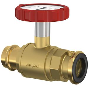 Flamco Pumpen-KH m. Thermometergr. rot, SKB DN32 Press 35 PN16 M+V Kontur MS, F10526