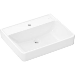 Hansgrohe Xanuia Q Waschtisch 600/480 mit Hahnloch ohne Überlauf, SmartClean Weiß, 61150450