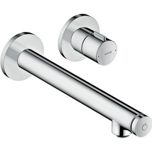 AXOR Uno Waschtischmischer Unterputz für Wandmontage Select mit Auslauf 221 mm Brushed Nickel, 45113820