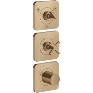 AXOR Citterio E Thermostatmodul 380/120 Unterputz für 3 Verbraucher mit Rosetten Brushed Bronze, 36704140