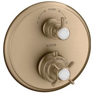 AXOR Montreux Thermostat Unterputz mit Kreuzgriff und Ab- Umstellventil Brushed Bronze, 16820140