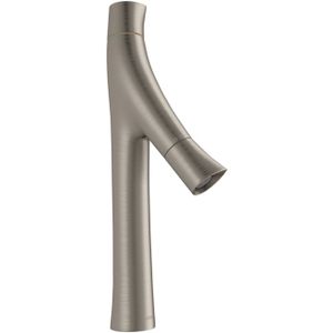 AXOR Starck Organic 2-Griff Waschtischmischer 170 für Aufsatzwaschtische mit Ablaufgarnitur Edelstahl Optic, 12012800