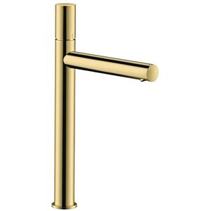 AXOR Uno Einhebel-Waschtischmischer 260 für Aufsatzwaschtische mit Zerogriff und Ablaufgarnitur Polished Brass, 45004930