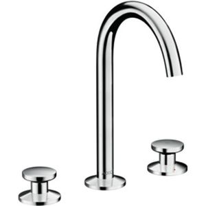 AXOR One 3-Loch Waschtischarmatur Select 170 mit Push-Open Ablaufgarnitur Chrom, 48070000