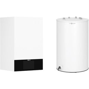Viessmann Paket Gas-Heizgerät Vitodens 200-W 19,0 kW, Typ B2HF, 7-Zoll-Display + Speicher 150 L Vitocell 100-W CUGB, Z022012