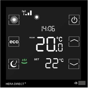 blossom-ic Hera Direct+ UP-Raumthermostat (Schwarz), 230V für Hera+ Primus/Extensia PRO für Fußbodenheizung, Heizen, HDP-3976