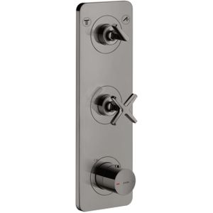 AXOR Citterio E Thermostatmodul 380/120 Unterputz für 2 Verbraucher mit Platte Polished Black Chrome, 36703330