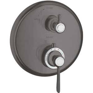 AXOR Montreux Thermostat Unterputz mit Hebelgriff und Absperrventil Brushed Black Chrome, 16801340
