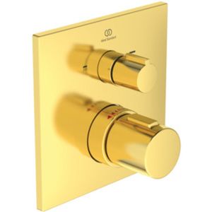 Ideal Standard Badethermostat UP Ceratherm C100, BS2, Rosette 163x163mm, Brushed Gold, A7522A2