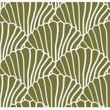 Swedish Linens - Kussensloop Seashells (60x70cm) - Kussensloop - Olive Green