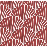 Swedish Linens - Kussensloop Seashells (50x75 cm) - Kussensloop - Burgundy