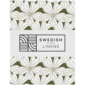 Swedish Linens - Ledikant Hoeslaken Flowers (60x120cm)